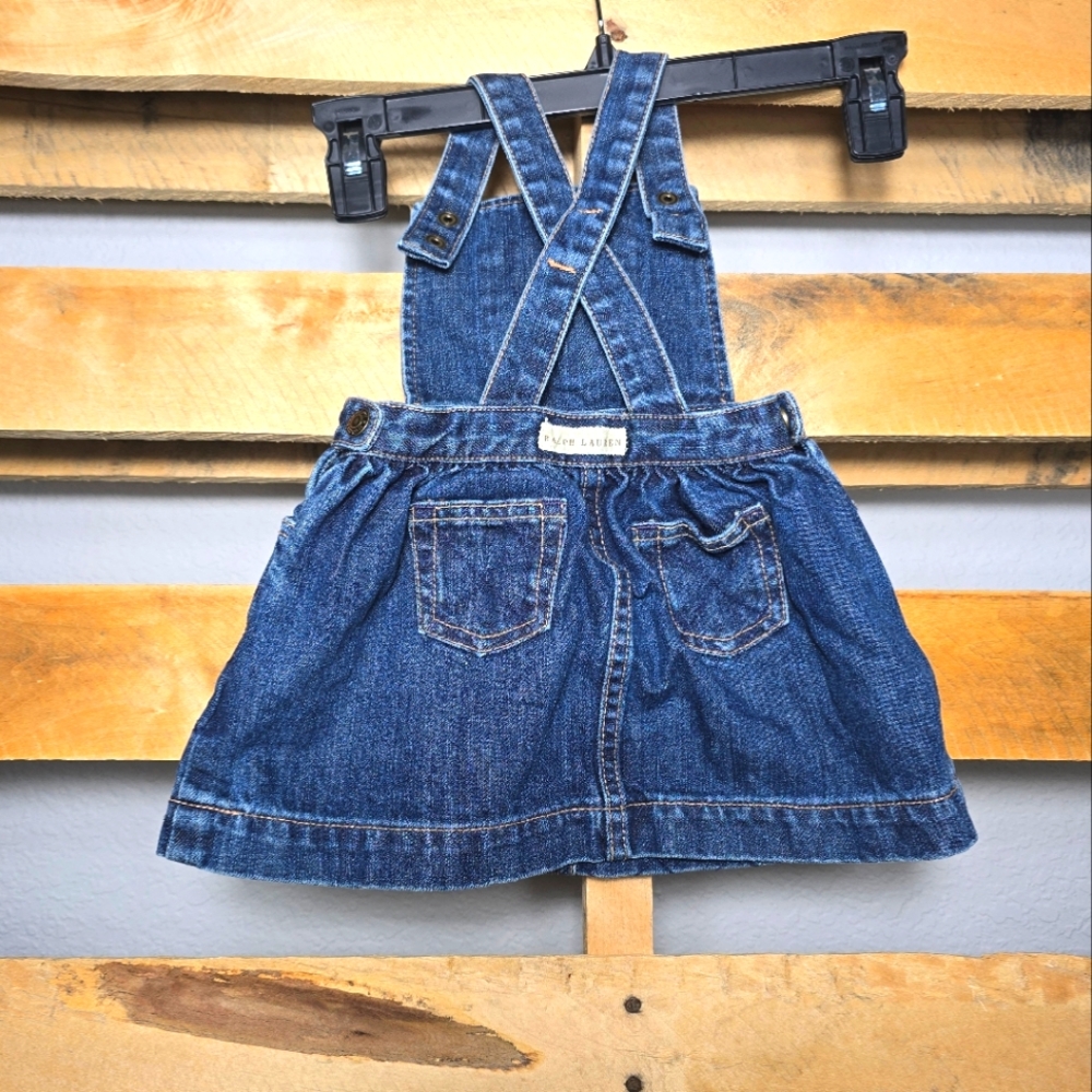 Ralph Lauren denim overall skirt Size:12M color:Blue - Picture 2 of 4